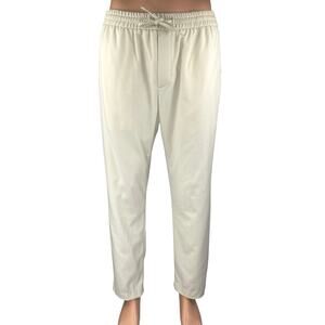 Zara Men's Cream Beige Knit Drawstring Tapered Trousers Sweat Pants Size XL